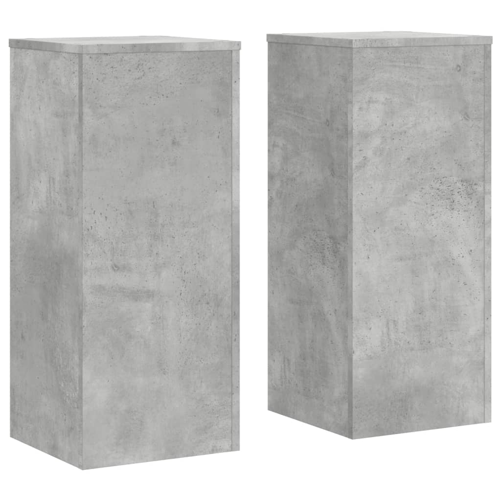 Växtställ 2 st Betonggrå 30 x 30 x 70 cm Konstruerat trä
