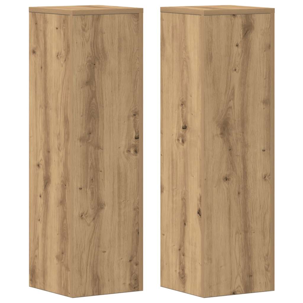 Växtställ 2 st Ek 25 x 25 x 80 cm Konstruerat trä