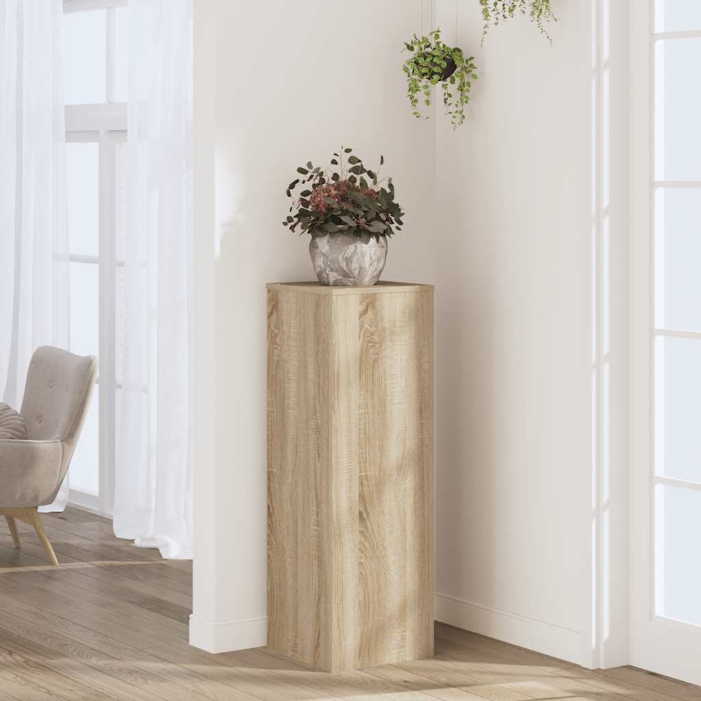 Växtställ sonoma-ek 33x33x100 cm konstruerat trä