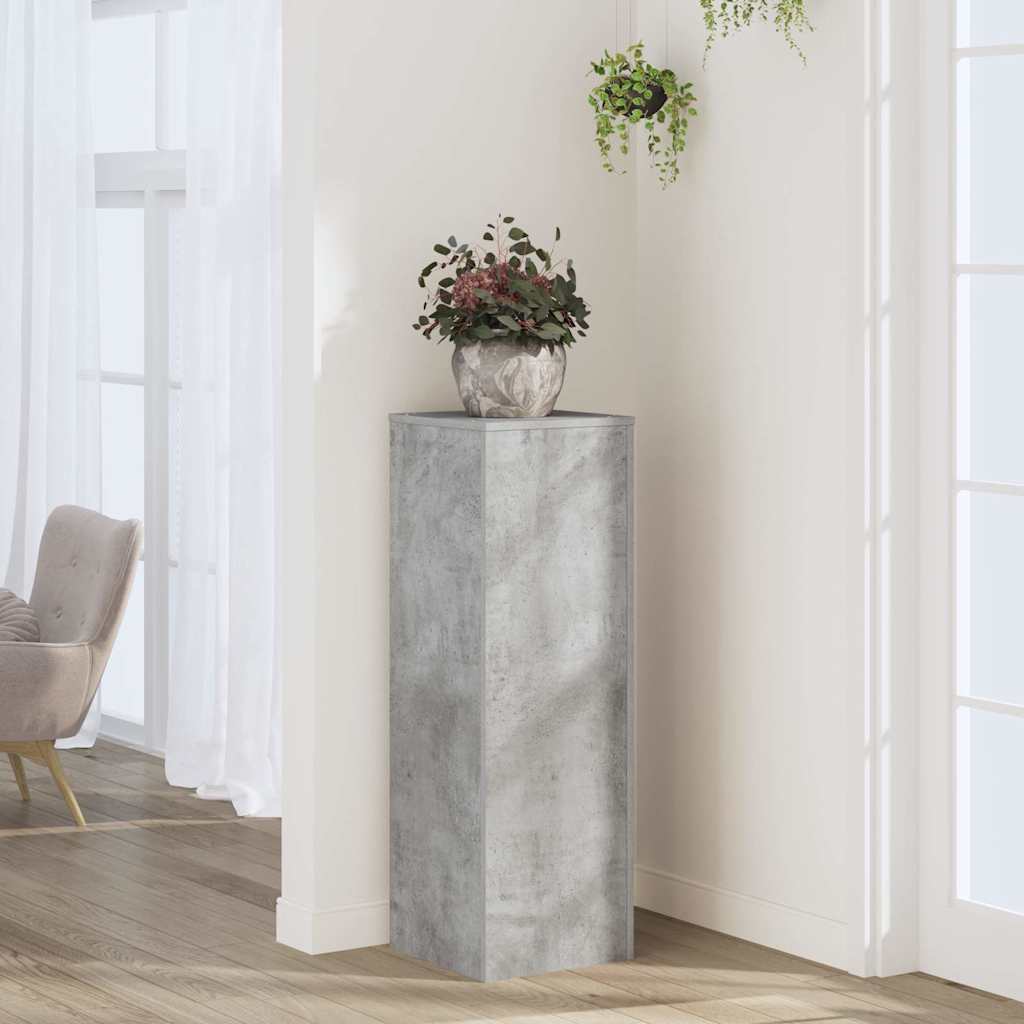 Växtställ betonggrå 33x33x100 cm konstruerat trä