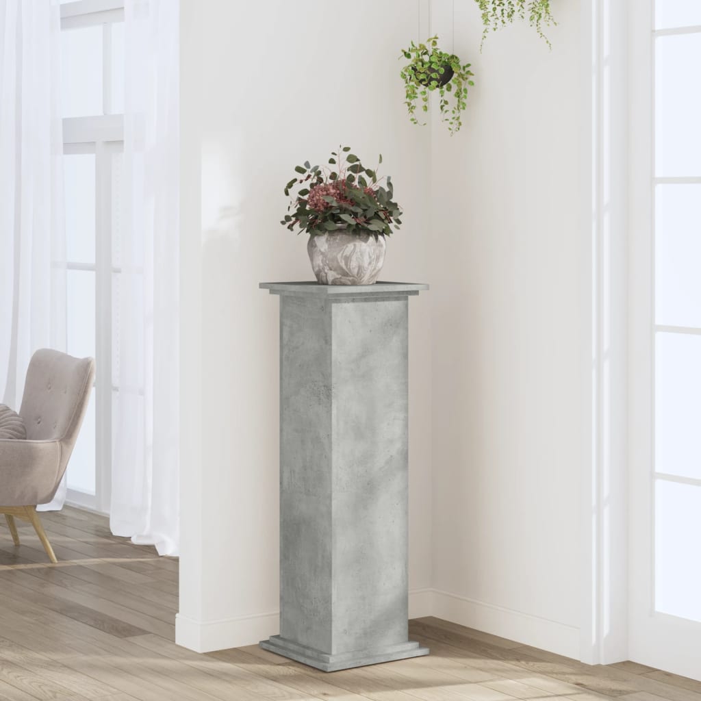 Växtställ Betonggrå 33 x 33 x 100 cm Konstruerat trä