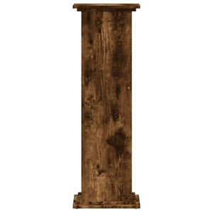 Växtställ rökfärgad ek 33x33x100 cm konstruerat trä