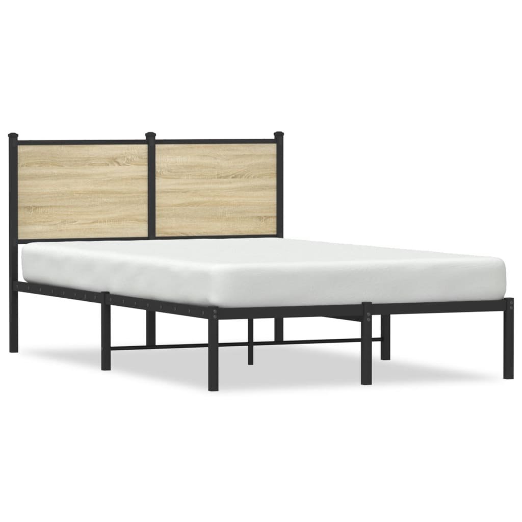 Sängram utan madrass metall sonoma-ek 120x200 cm