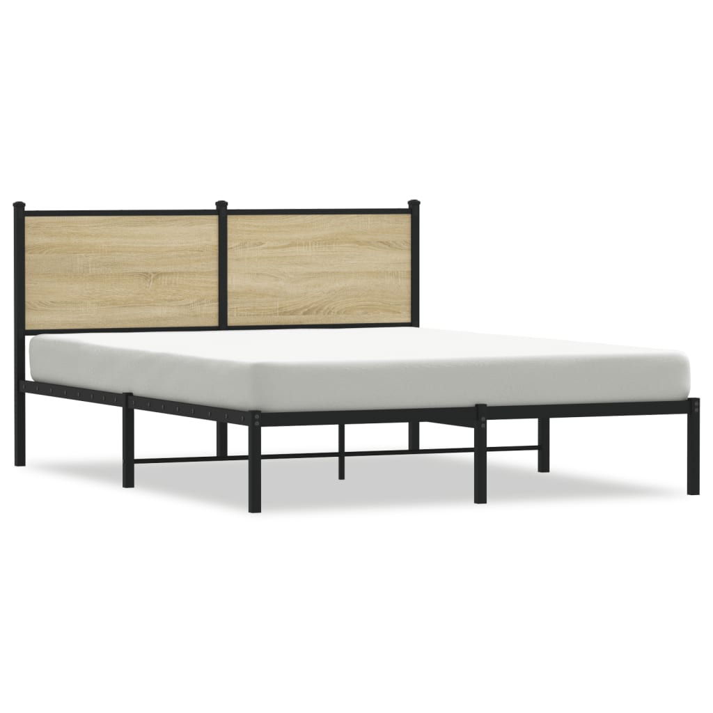 Sängram utan madrass metall sonoma-ek 137x190 cm