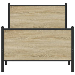 Sängram utan madrass metall sonoma-ek 80x200 cm
