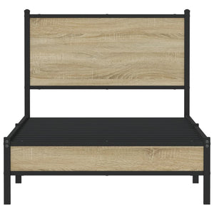 Sängram utan madrass metall sonoma-ek 90x200 cm