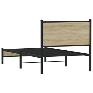 Sängram utan madrass metall sonoma-ek 90x200 cm
