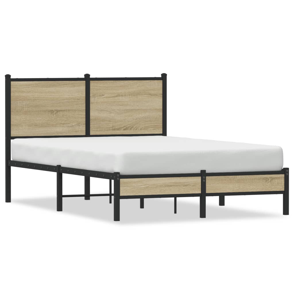 Sängram utan madrass metall sonoma-ek 120x190 cm