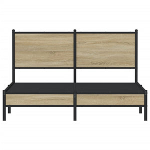 Sängram utan madrass metall sonoma-ek 137x190 cm