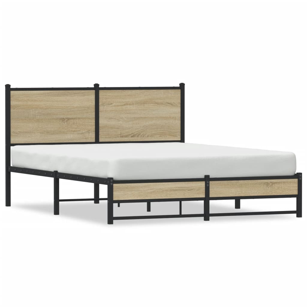 Sängram utan madrass metall sonoma-ek 140x190 cm