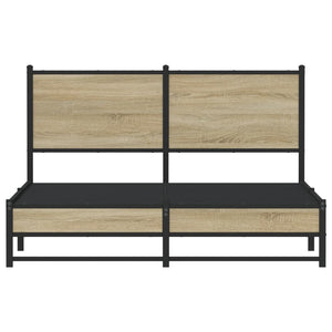 Sängram utan madrass metall sonoma-ek 150x200 cm