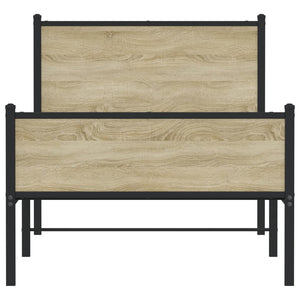 Sängram utan madrass metall sonoma-ek 80x200 cm