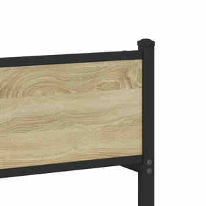 Sängram utan madrass metall sonoma-ek 107x203 cm