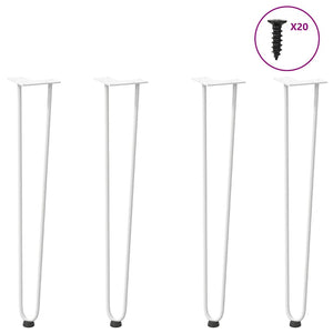 hårnålsben för konsolbord 4 st vit 72 cm massivt stål