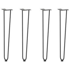 hårnålsben för konsolbord 4 st antracit 72 cm massivt stål