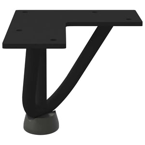 Hårnålsben för soffbord 4 st svarta 10 cm massivt stål