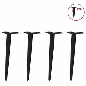Soffbordsben koniska 4 st svarta 42-43 cm stål