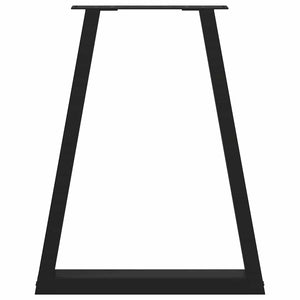 Matbordsben V-formade 2 st svarta 50x(72-73,3) cm stål