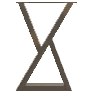 Matbordsben 2 st naturstål 60x(72-73,3) cm stål