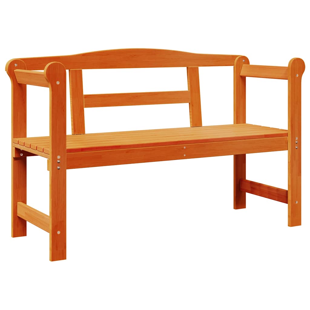 Utomhusbänk med lagring Brun 119 x 44 x 76 cm Massiv furu