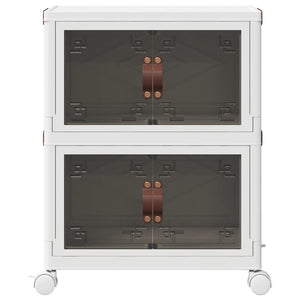 Förvaringslåda stapelbar med hjul 2 nivåer 28L 48,5x29,5x59,5cm