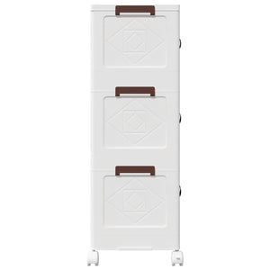 Förvaringslåda stapelbar med hjul 3 nivåer 28 L 48,5x29,5x86 cm