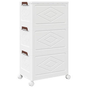 Förvaringslåda stapelbar med hjul 3 nivåer 28 L 48,5x29,5x86 cm