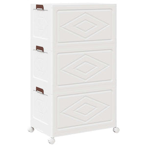 Förvaringslåda stapelbar med hjul 3 nivåer 75 L 64x39,5x110,5cm