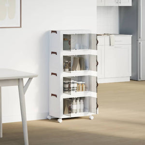 Förvaringslåda stapelbar med hjul 4nivåer 28L 48x29,5x112,5 cm