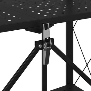 Förvaringshylla på hjul svart 71x34x88 cm stål