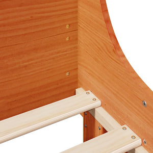 Sängram utan madrass vaxbrun 150x200 cm massiv furu