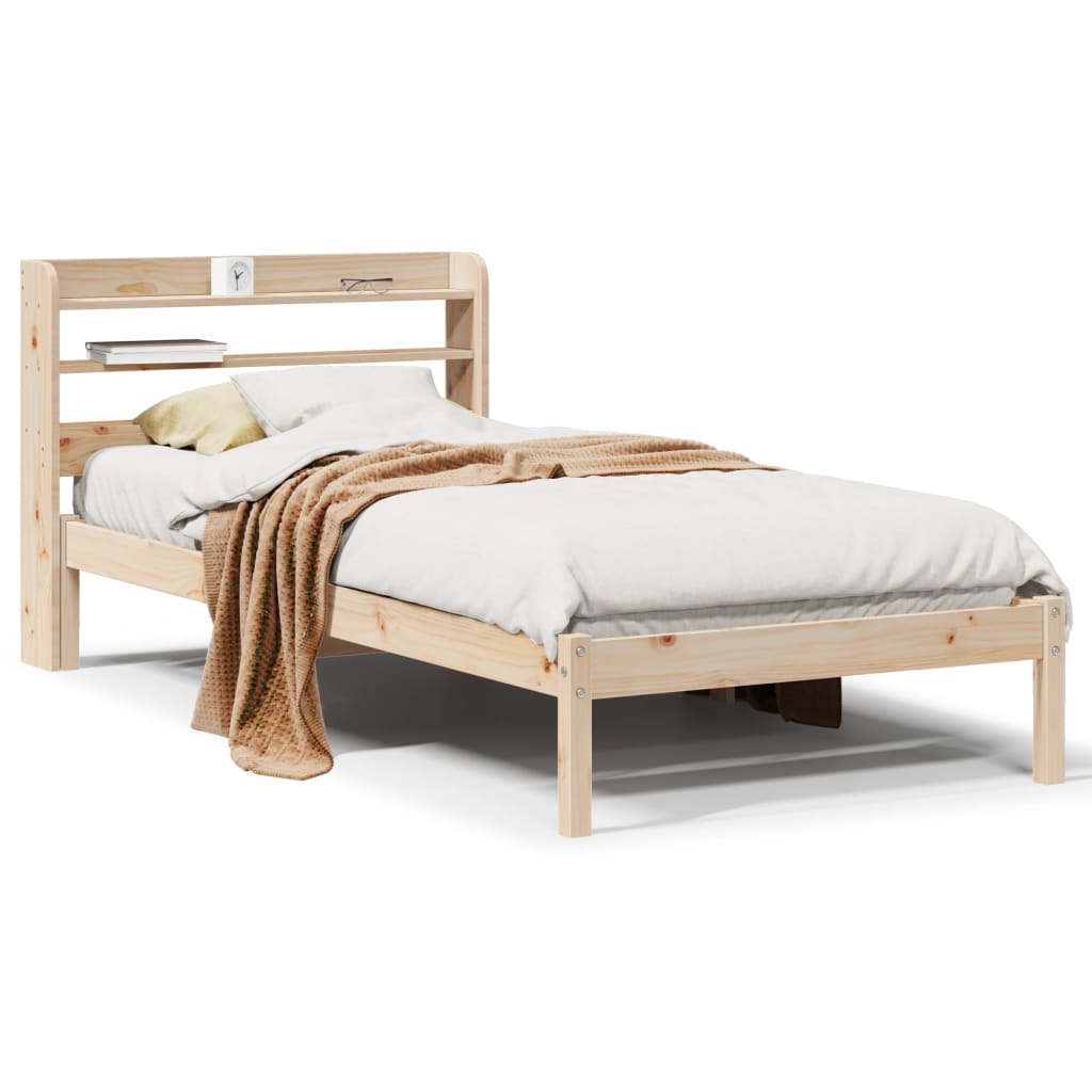 Sängram utan madrass 90x190 cm massiv furu