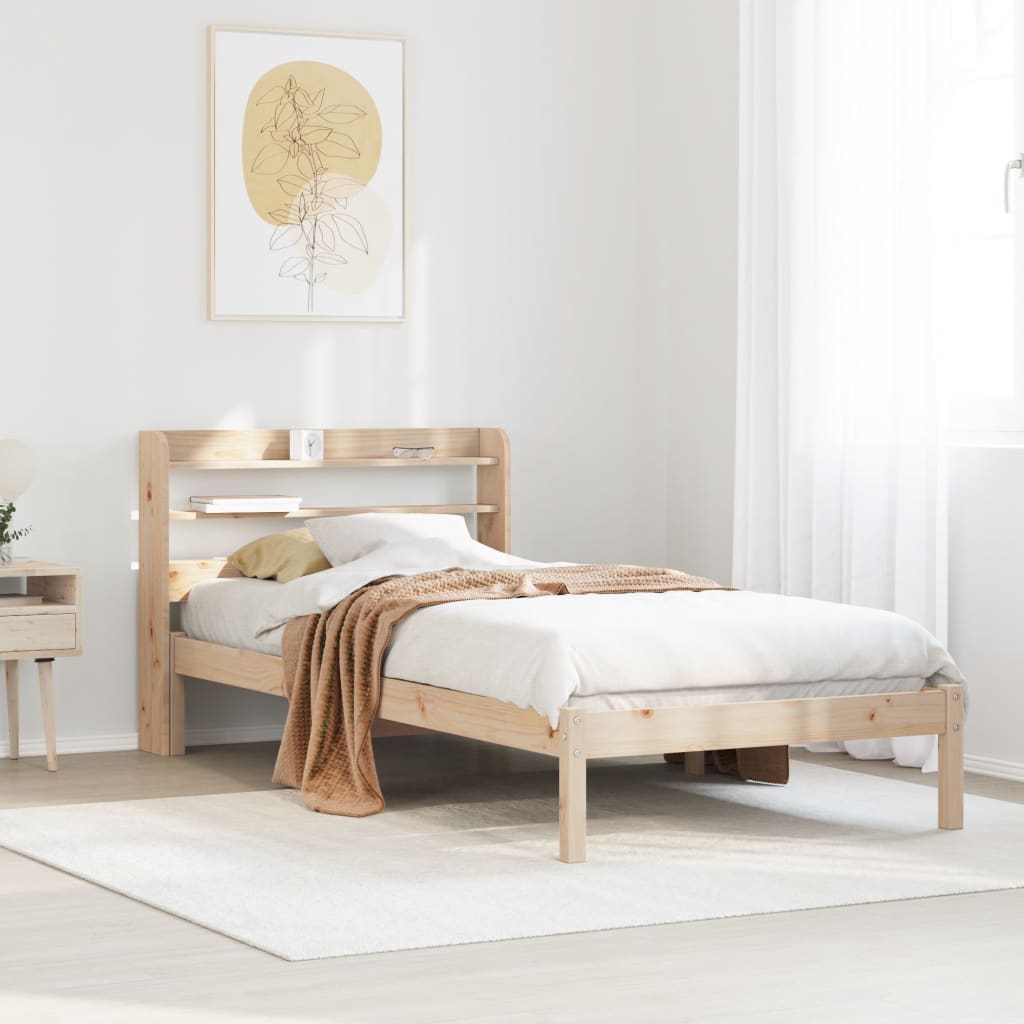 Sängram utan madrass 90x190 cm massiv furu