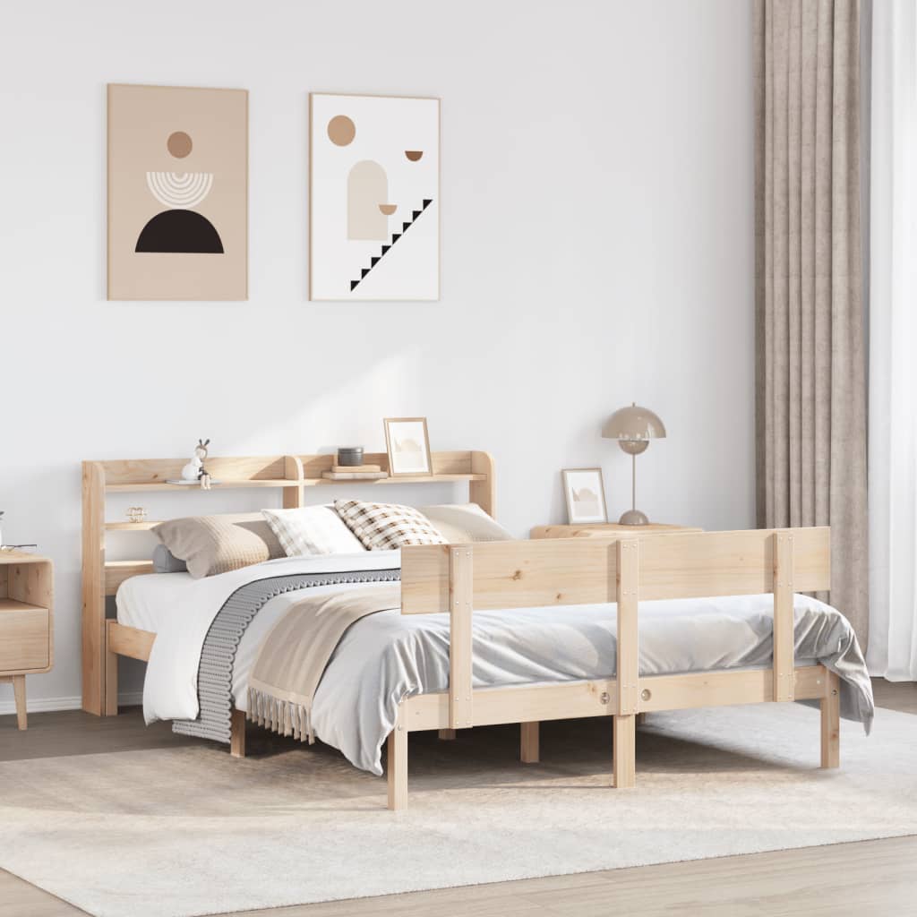 Sängram utan madrass 160x200 cm massiv furu