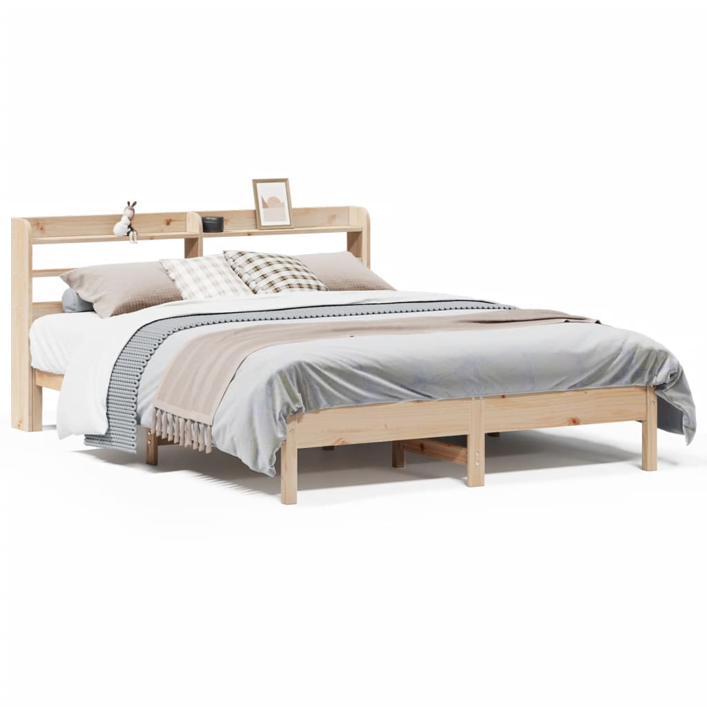 Sängram utan madrass 135x190 cm massiv furu
