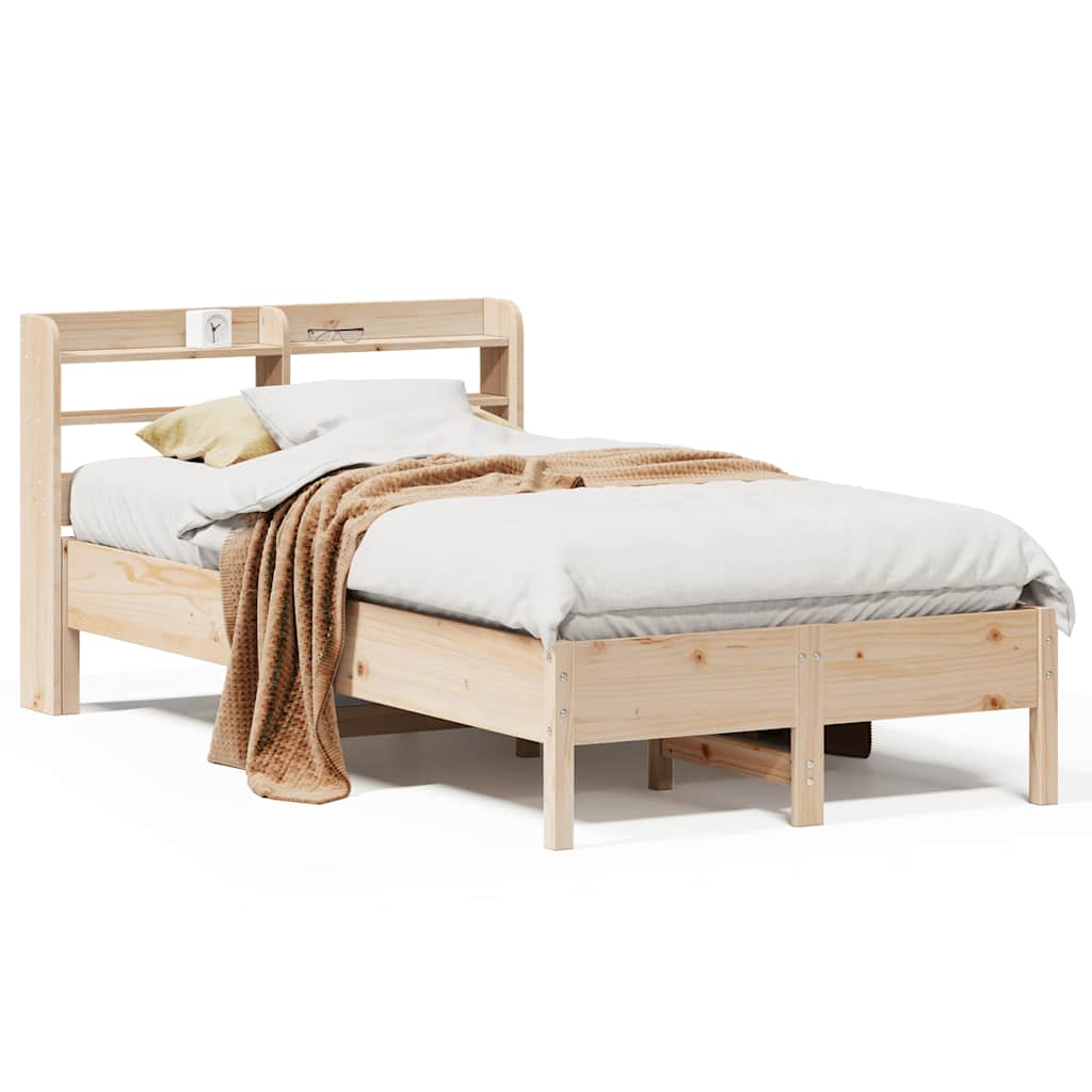Sängram utan madrass 75x190 cm massiv furu