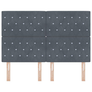 LED huvuddyna med LED -remsljus Mörkgrå 144 cm Polyester