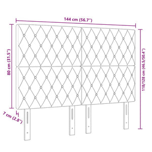 LED huvuddyna med LED -remsljus Mörkgrå 144 cm Polyester