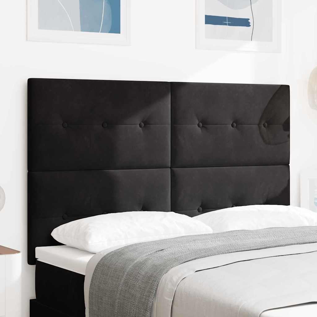 LED huvuddyna med LED-ljusslingor Svart 160 cm Sammet