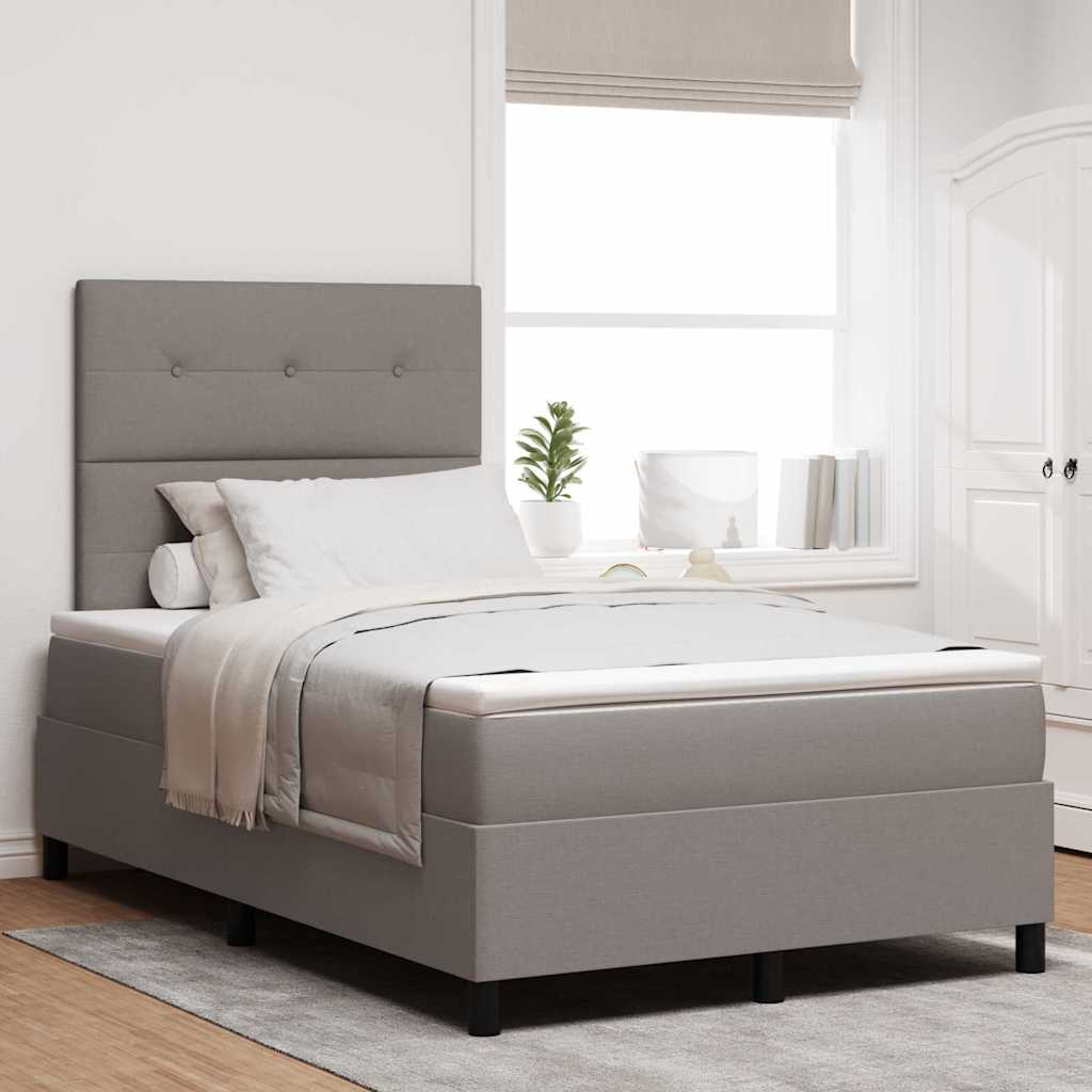 Bäddfjäder med kudde med huvudgavel Taupe 120 x 190 cm tyg