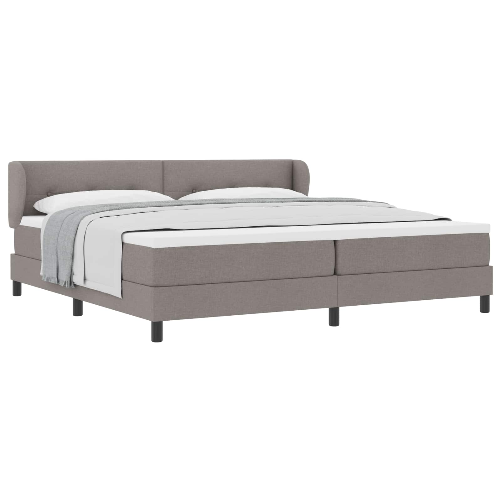 Bäddfjäder med huvudgavel Taupe 200 x 200 cm tyg