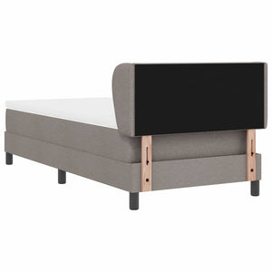 Bäddfjäder med madrass med huvudgavel Taupe 90 x 200 cm tyg