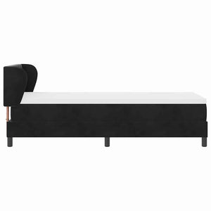 Box Spring Säng med Madrass Mörkgrå 80x200 cm Sammet Svart