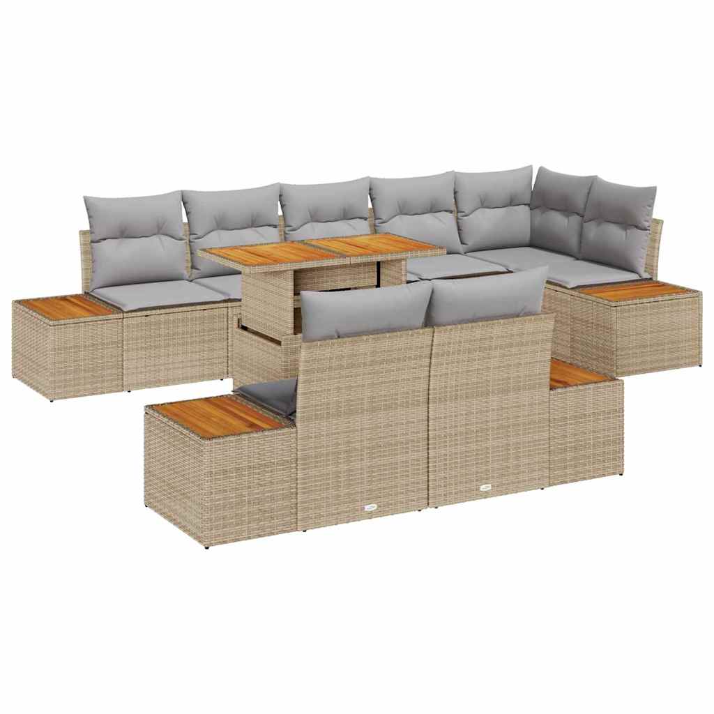 Trädgårdsoffset 9 st Beige och Grå