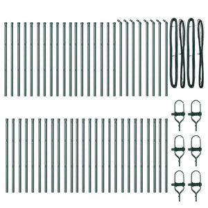 Stängselstolpe 52 pcs Grön 3,2 x 3,2 x 100 cm