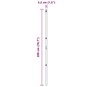 Stängselstolpe 52 pcs Grå 3,2 x 3,2 x 200 cm