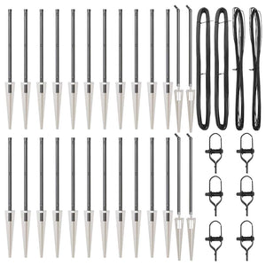 Stängselstolpe 26 pcs Grå 3,2 x 3,2 x 60 cm