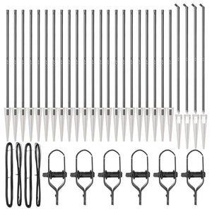 Stängselstolpe 26 pcs Grå 3,2 x 3,2 x 140 cm