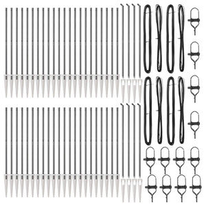 Stängselstolpe 52 pcs Grå 3,2 x 3,2 x 140 cm