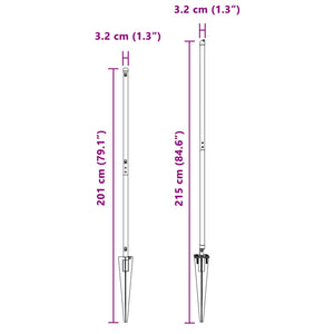 Stängselstolpe 52 pcs Grå 3,2 x 3,2 x 170 cm